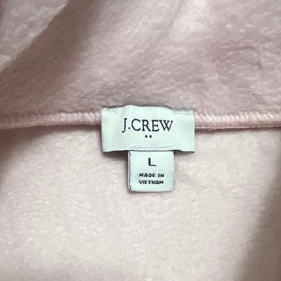 J. Crew Quilted Sherpa Half-Zip Fleece Pullover Sweater Pink Green Size Large - Picture 6 of 8